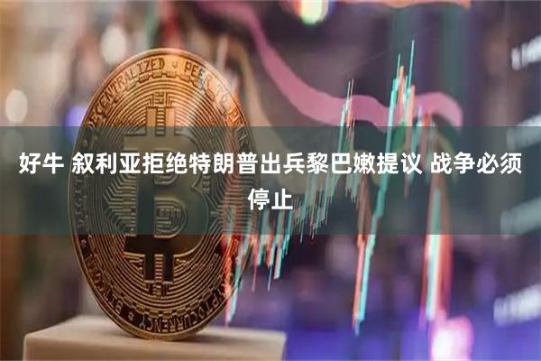 好牛 叙利亚拒绝特朗普出兵黎巴嫩提议 战争必须停止